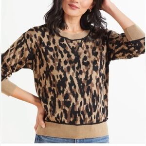 John + Jenn Leopard Print Sweater Small